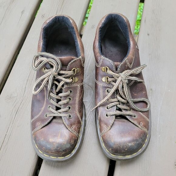 Dr Martens 12312 y2k Low Boot Lug Sole Platform Brown Leather Shoes Men's 11 - Picture 4 of 9